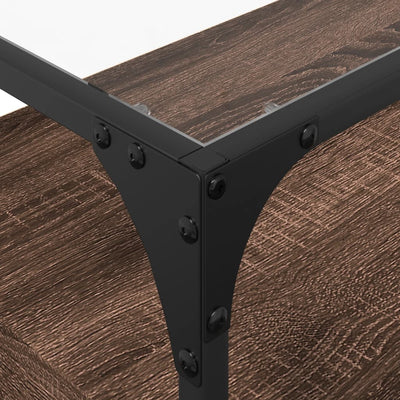 Ruskea tammi tv-taso lasinen pöytälevy Scordili 98x35x51cm (puinen)