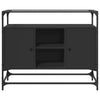 Musta tv-taso lasinen pöytälevy Henretta 98x35x81cm (puinen)