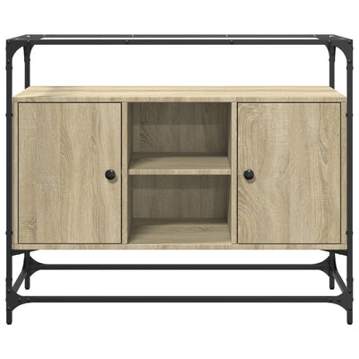 TV-taso lasinen pöytälevy Sonoma-tammi 98x35x81 cm tekninen puu
