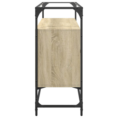 Sonoma-tammi tv-taso lasinen pöytälevy Henretta 98x35x81cm (puinen)