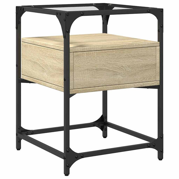 Sonoma-tammi yöpöydät Karie 40x40x55cm (2 kpl, puinen)