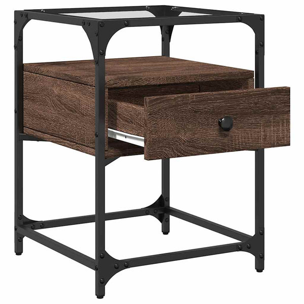 Ruskea yöpöydät Karie 40x40x55cm (2 kpl, tammi, puinen)