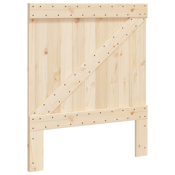 Sängynrunko sängynpäädyllä harmaa 90x200 cm täysi mänty