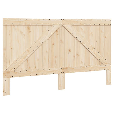 Sängynrunko päädyllä harmaa 200x200 cm täysi mänty