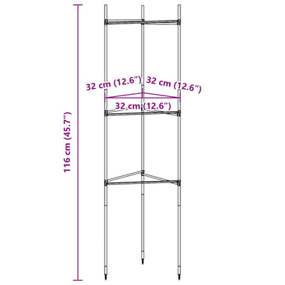 Tomaattihäkki 4 kpl 116 cm teräs ja PP