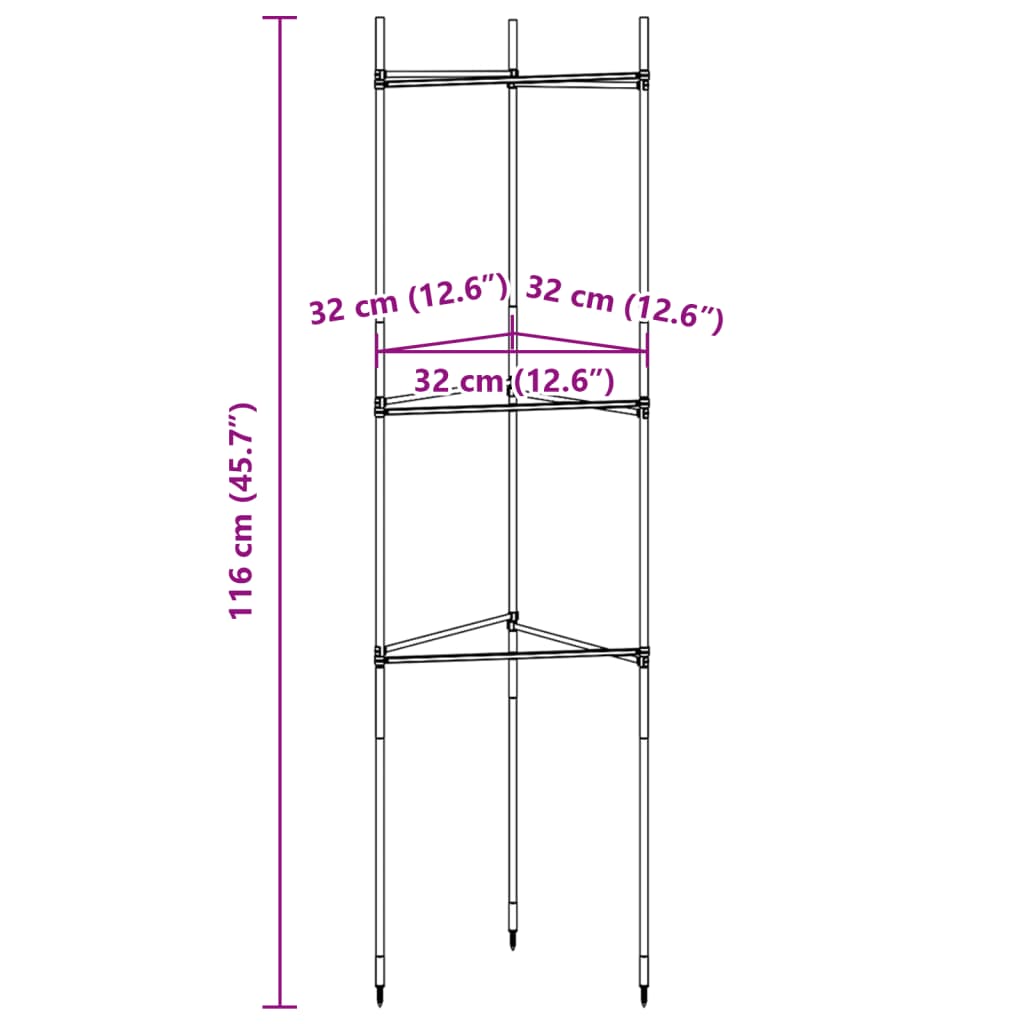 Tomaattihäkki Dunarica 116cm (4 kpl teräs ja pp)