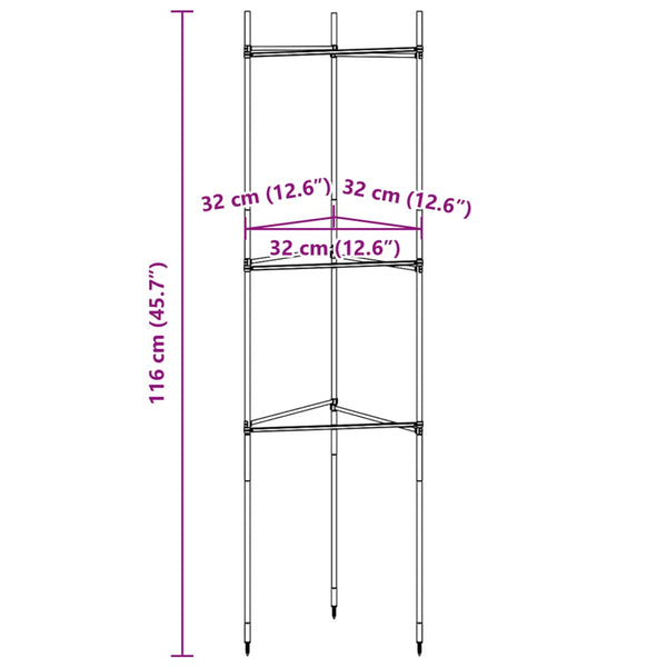 Tomaattihäkki Dunarica 116cm (8 kpl teräs ja pp)