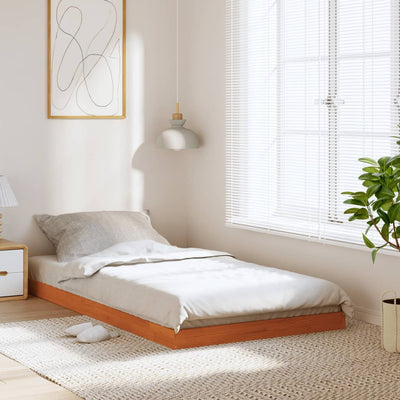 Sängynrunko vahanruskea 90x200 cm täysi mänty
