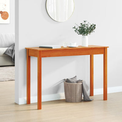 Konsolipöytä vahanruskea 110x40x75 cm täysi mänty