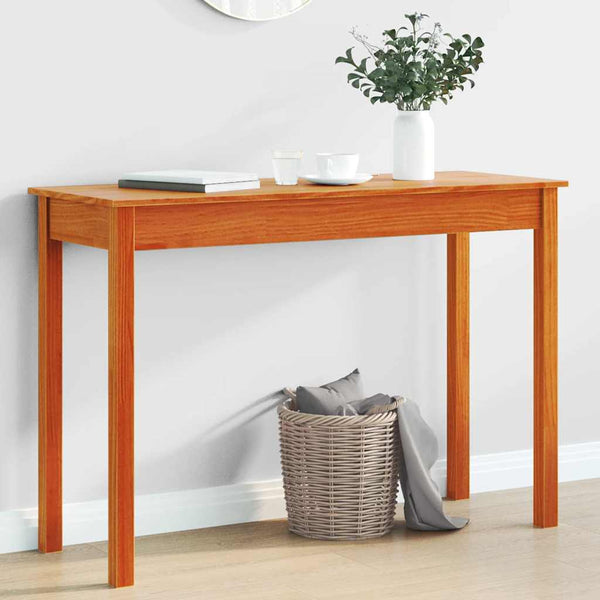 Konsolipöytä vahanruskea 110x40x75 cm täysi mänty