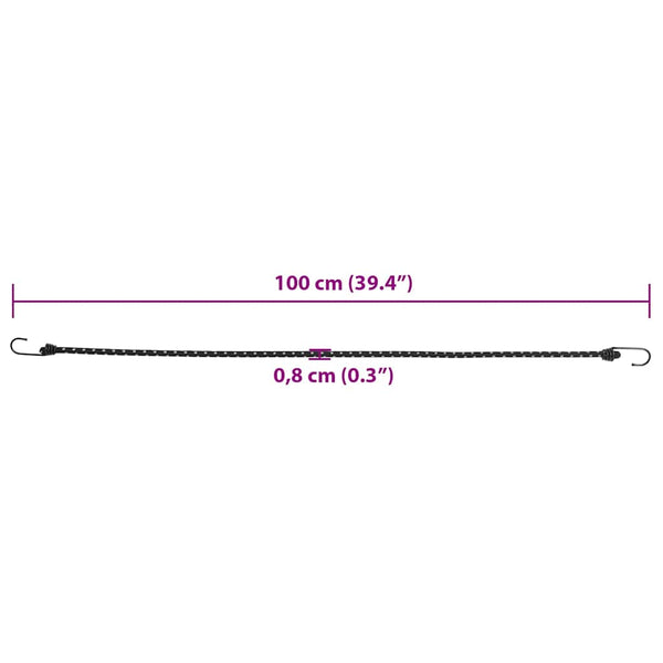 Heijastava mustekala koukuilla 50 kpl 100 cm