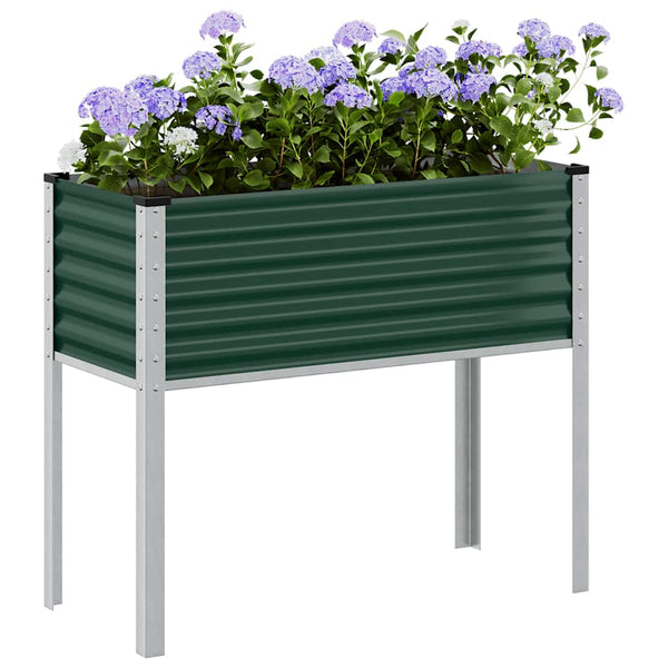 Puutarhan istutuslaatikko vihreä 100x45x90 cm teräs