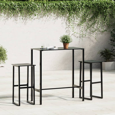 Baarijakkarat 2 kpl musta 38x38x80 cm jauhemaalattu teräs