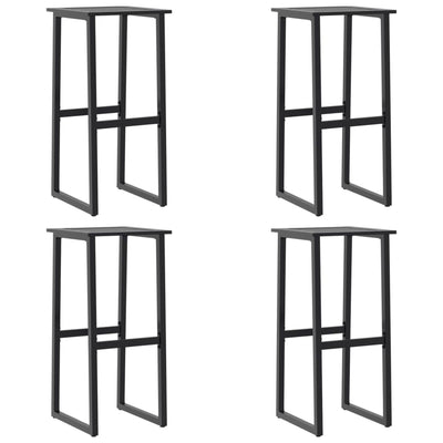 Baarijakkarat 4 kpl musta 38x38x80 cm jauhemaalattu teräs
