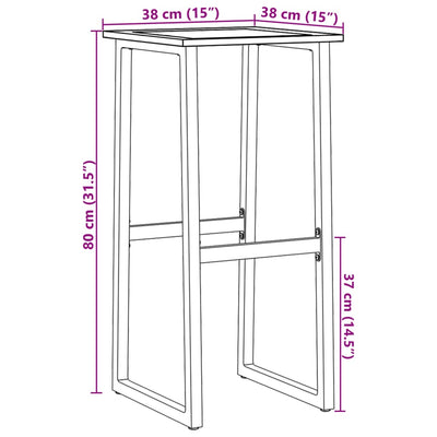 Baarijakkarat 4 kpl musta 38x38x80 cm jauhemaalattu teräs