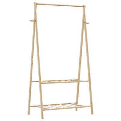 Vaateteline hyllyillä 96x45,5x150,5 cm bambu