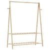 Vaateteline hyllyillä 132x45,5x150,5 cm Bambu