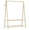 Vaateteline hyllyillä 132x45,5x150,5 cm Bambu