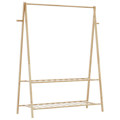Vaateteline hyllyillä 132x45,5x150,5 cm Bambu