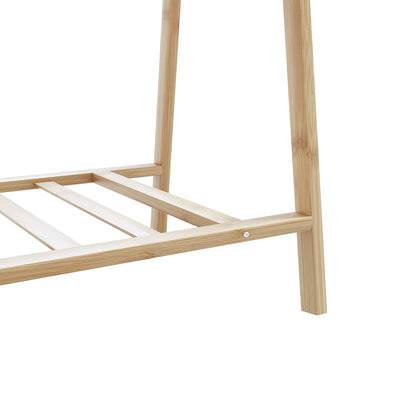 Vaateteline hyllyillä 132x45,5x150,5 cm Bambu