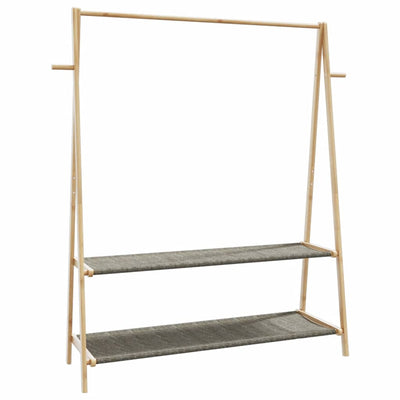 Vaateteline hyllyillä 132x45,5x150,5 cm Bambu
