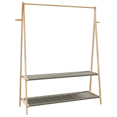 Vaateteline hyllyillä 132x45,5x150,5 cm Bambu