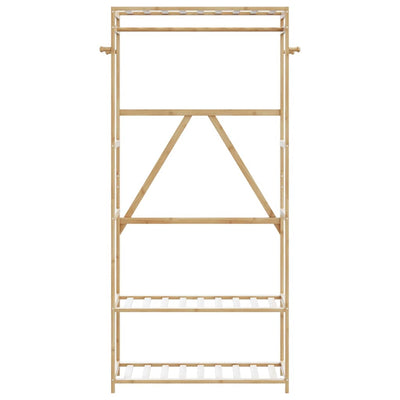 Vaateteline hyllyillä Marisena 80x40x175cm (bambu)