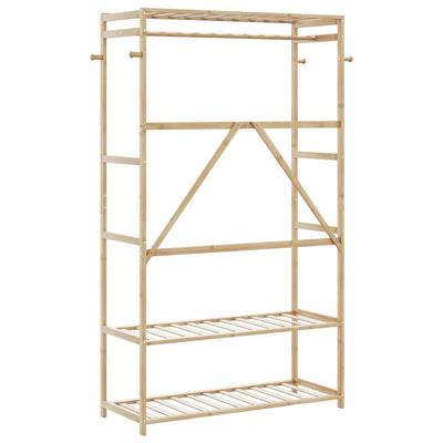 Vaateteline hyllyillä 110x40x175 cm Bambu