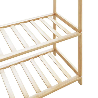 Vaateteline hyllyillä 110x40x175 cm Bambu