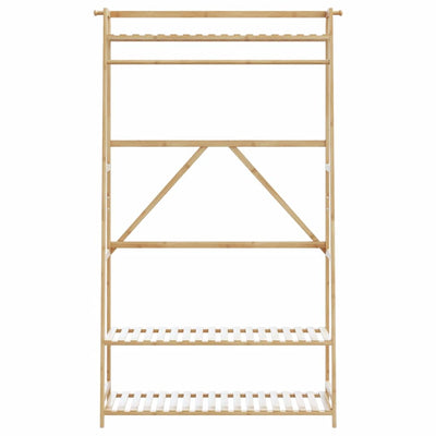 Vaateteline hyllyillä Maricica 110x40x180cm (bambu)