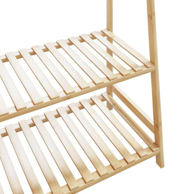 Vaateteline hyllyillä 110x40x180 cm Bambu