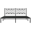 Musta metallinen sängynrunko päädyllä Sumitru 180x200cm
