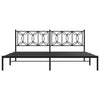 Musta metallinen sängynrunko päädyllä Sumitru 193x203cm