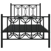 Musta metallinen sängynrunko päädyillä Sumitru 80x200cm