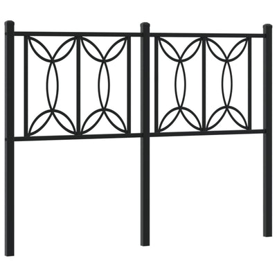 Metallinen sängynpääty musta 120 cm
