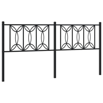 Metallinen sängynpääty musta 180 cm
