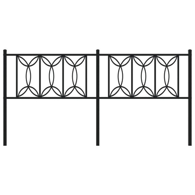 Metallinen sängynpääty musta 180 cm