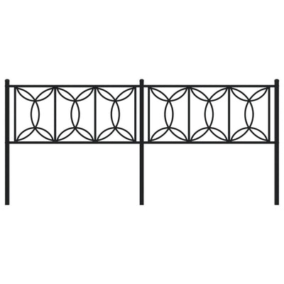 Metallinen sängynpääty musta 193 cm