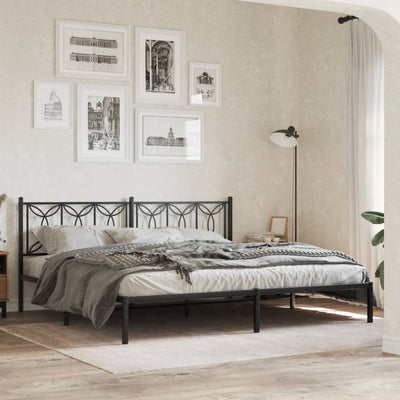 Metallinen sängynpääty musta 200 cm