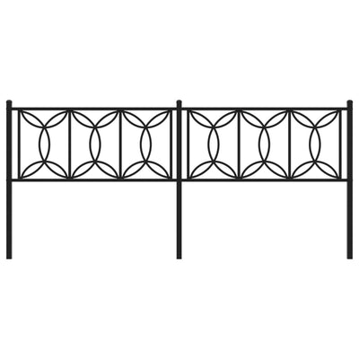 Metallinen sängynpääty musta 200 cm