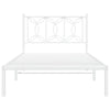 Valkoinen metallinen sängynrunko päädyllä Sumitru 100x190cm