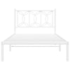 Valkoinen metallinen sängynrunko päädyllä Sumitru 107x203cm