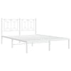Valkoinen metallinen sängynrunko päädyllä Sumitru 140x200cm
