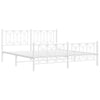 Valkoinen metallinen sängynrunko päädyillä Sumitru 180x200cm
