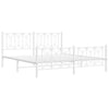 Valkoinen metallinen sängynrunko päädyillä Sumitru 183x213cm