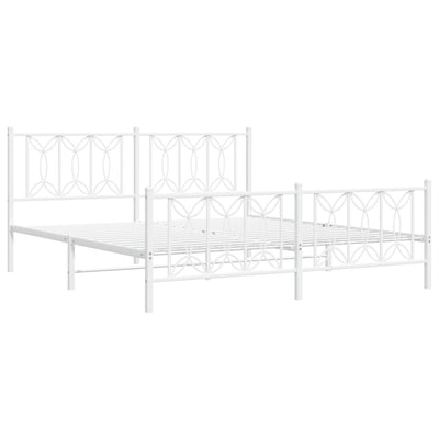 Valkoinen metallinen sängynrunko päädyillä Sumitru 183x213cm