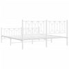 Valkoinen metallinen sängynrunko päädyillä Sumitru 183x213cm