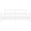 Valkoinen metallinen sängynrunko päädyillä Sumitru 193x203cm