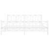 Valkoinen metallinen sängynrunko päädyillä Sumitru 200x200cm