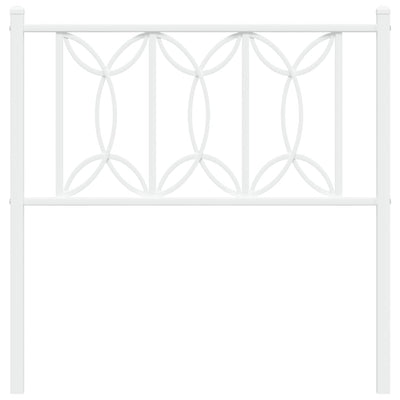 Metallinen sängynpääty valkoinen 75 cm